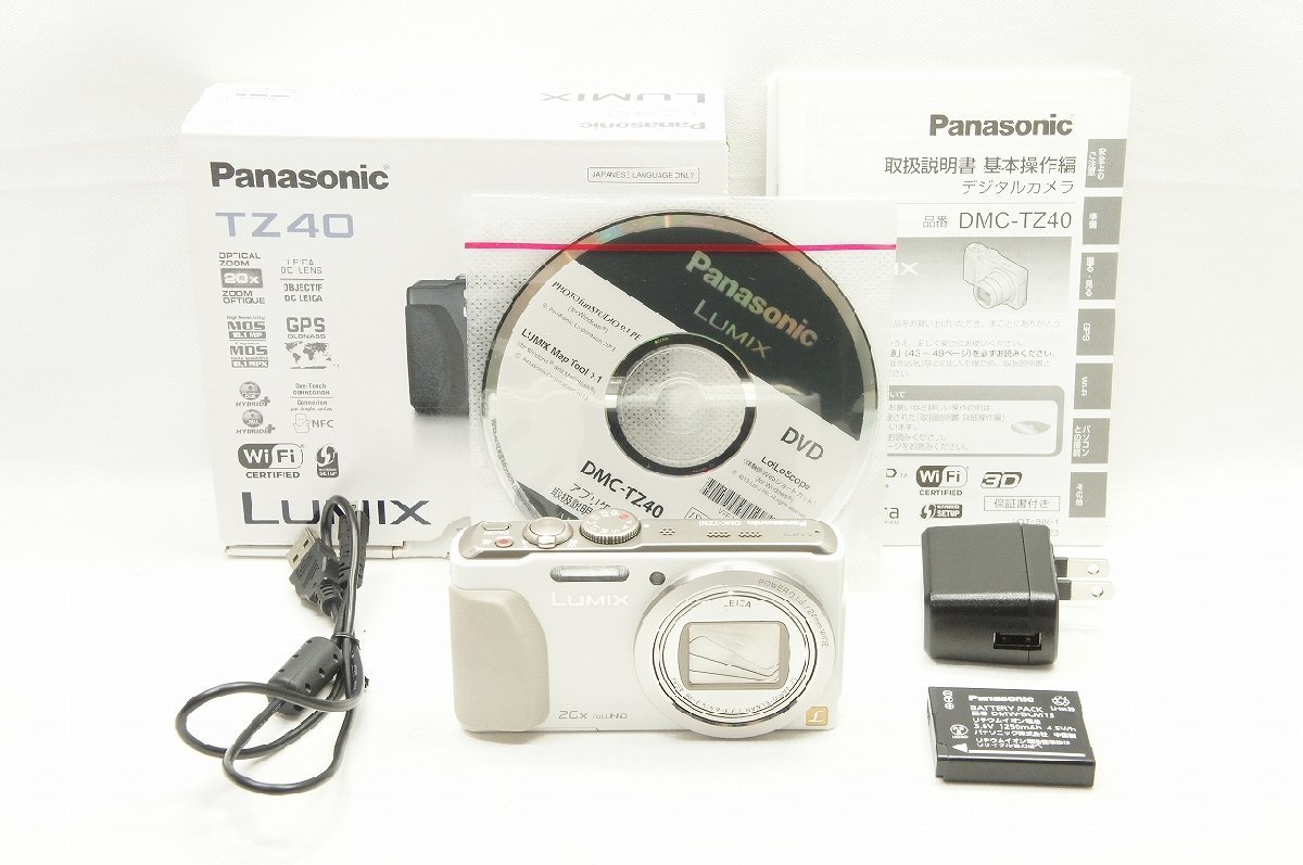 【アルプスカメラ】Panasonic パナソニック LUMIX DMC-TZ40 コンパクトデジタルカメラ ホワイト 元箱付 230923k
