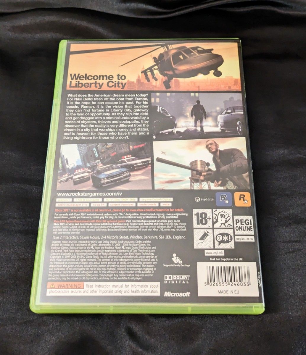 XBOX 360 グランドセフトオート4 Grand Theft Auto IV 輸入版 中古ソフト GTA4 美品 マップ付き