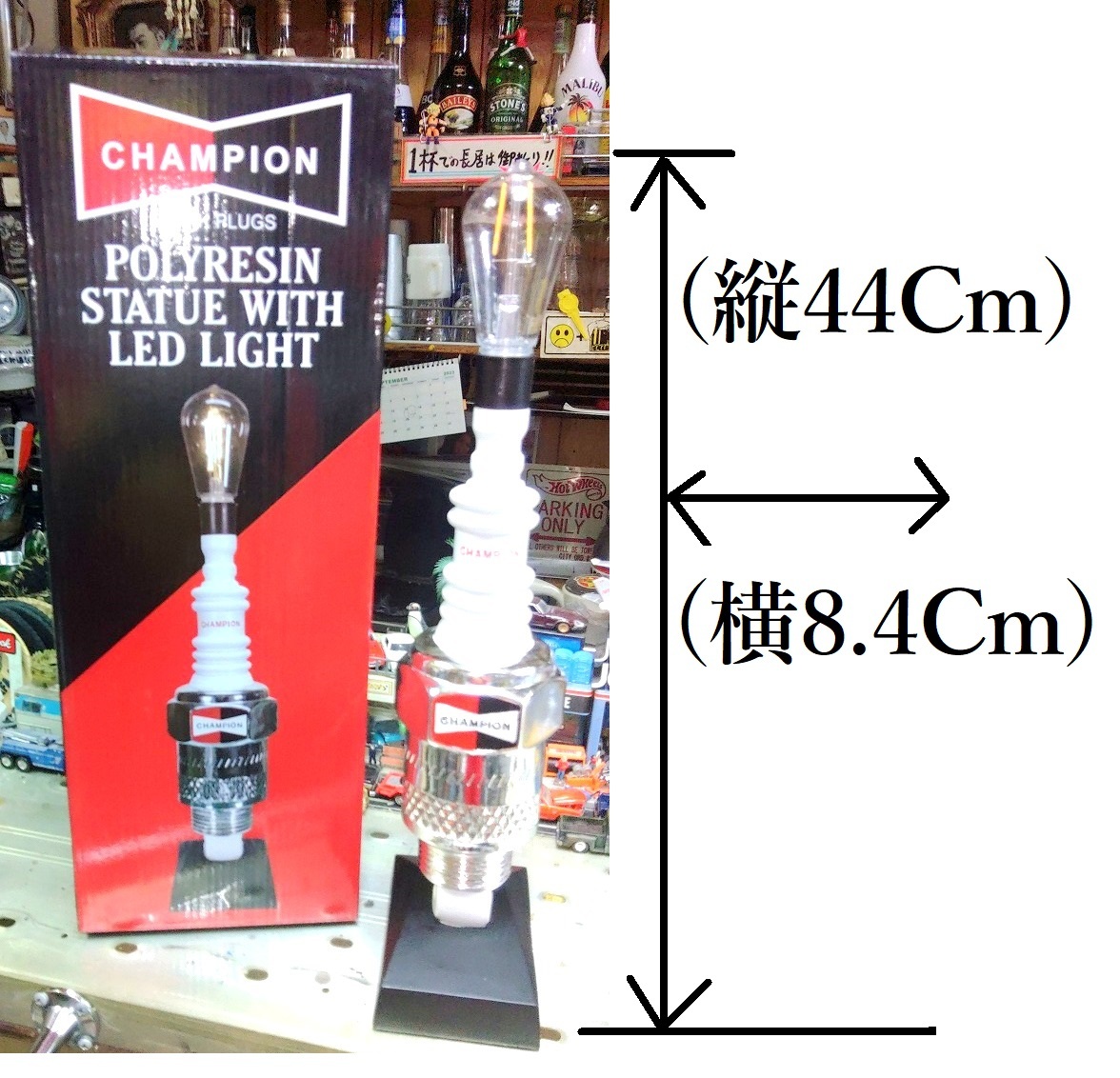 ①新品未使用ディスカウント品『チャンピオンスパークプラグ　LEDライト　電池式(単4×2)』　ホットウィール　HotRod　 ムーンアイズ_画像1