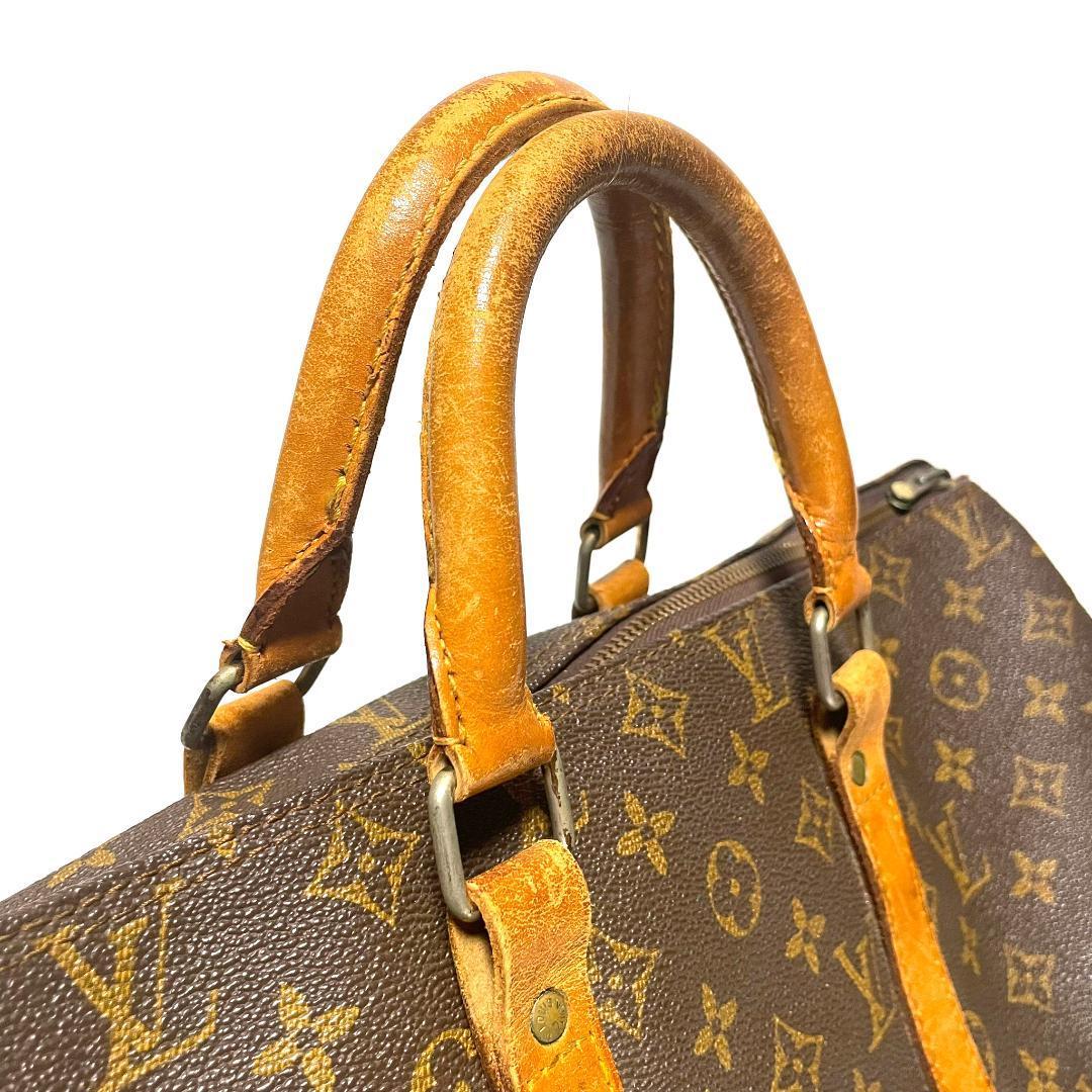 ルイヴィトン ボストンバッグ モノグラム アンティーク ビンテージ パイピング ヌメ革 ブラウン 本革 Louis Vuitton_画像5