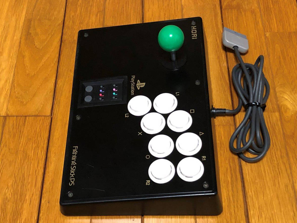 動作確認済み！ HORI PS1 / PS2用 コントローラー FIGHTING STICK PS / ファイティングスティックPS HPS-07 (ボタン&スティック 交換済み)の画像4