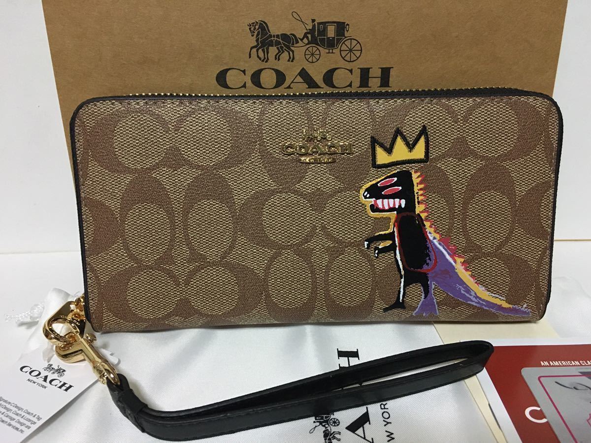 COACH バスキア ラウンドファスナー長財布 レザー ブラック 未使用 