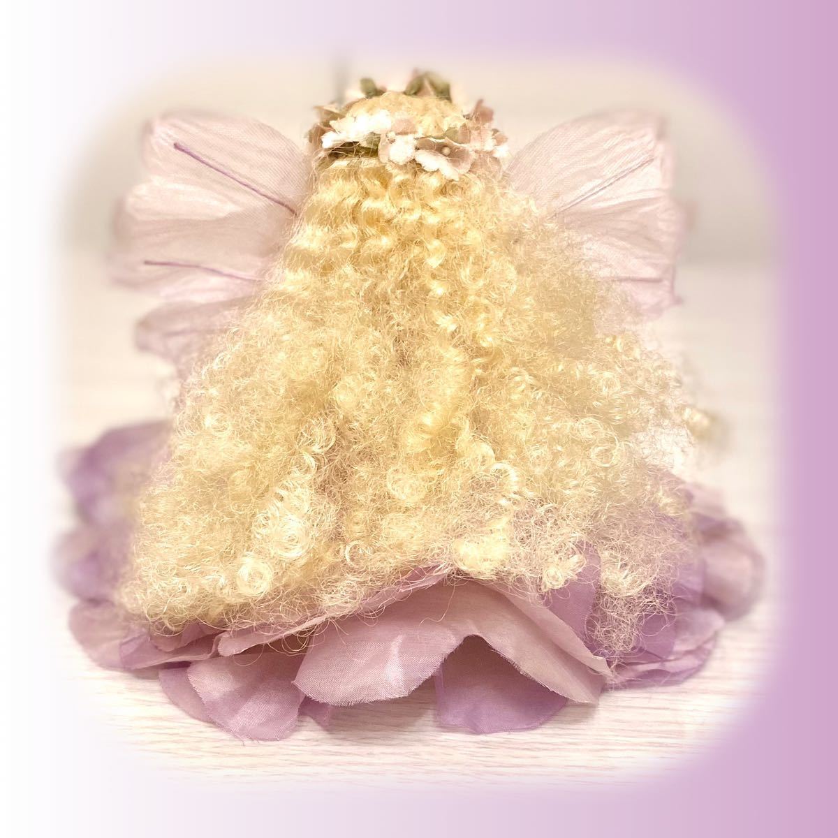 若月まり子 エルフィンフローリー 花の妖精人形 ビスクドール 創作人形 ポーセリン 陶器 フラワーフェアリー リラ色_画像2