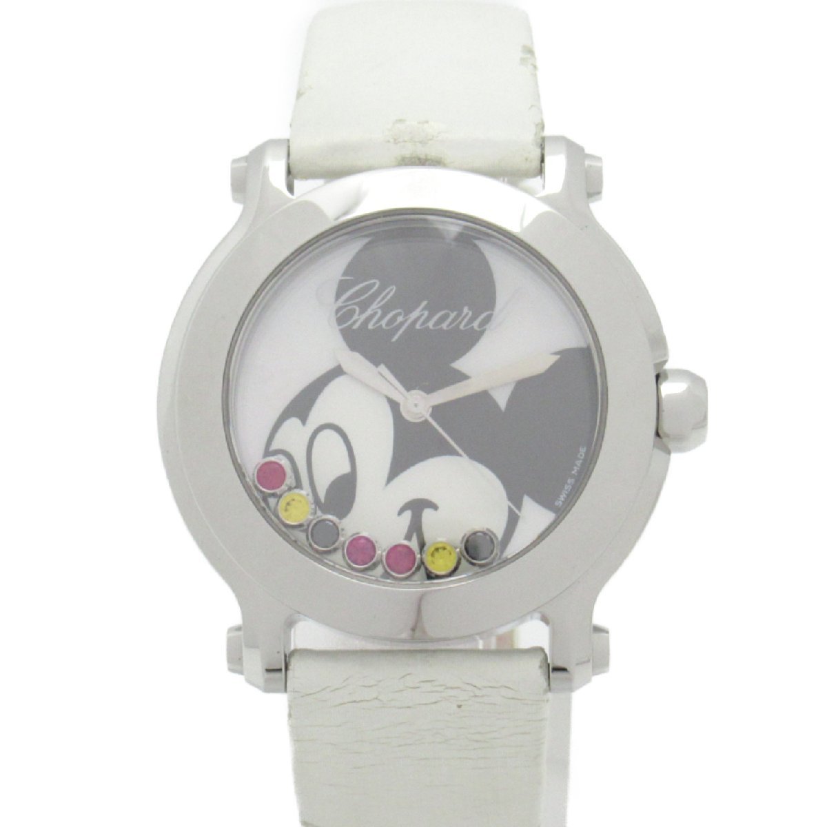 Chopard ショパール 腕時計 ハッピーミッキー ウォッチ ホワイト ステンレススチール 中古 レディース
