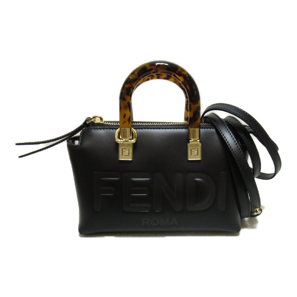 全国宅配無料 FENDI レディース 中古 レザー ブラック バッグ