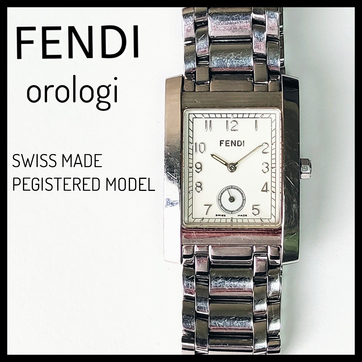 【正規品】FENDI フェンディ☆アナログ腕時計　orologi　ステンレススチール製　シルバーカラー　※電池交換済_画像1