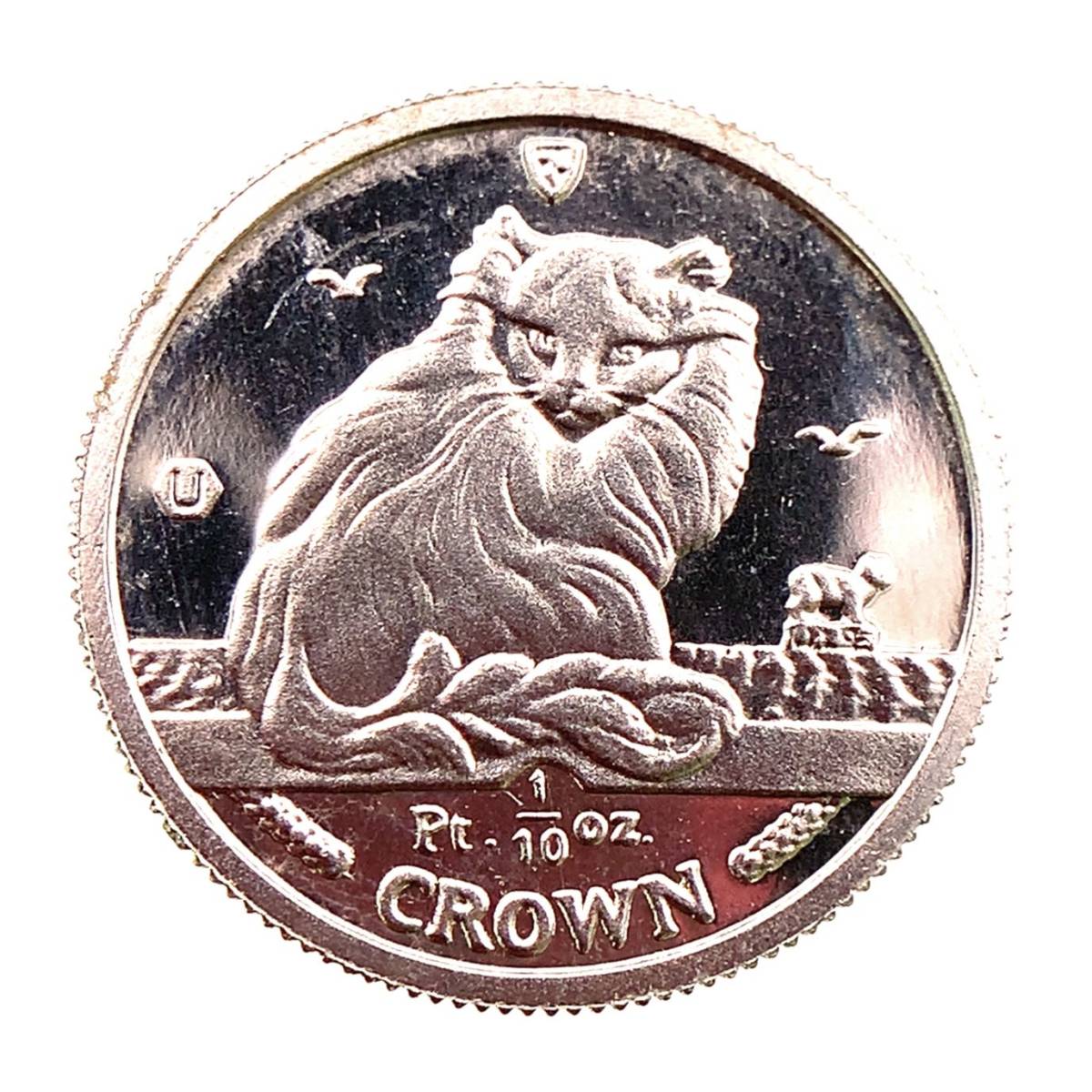  マン島金貨 エリザベス女王 ネコ CAT 猫 キャット 1/10オンス 1995年 3.1g プラチナ 999 コレクション Gold_画像1