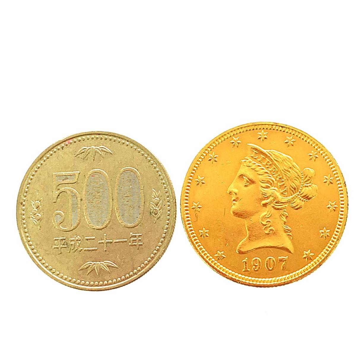  自由の女神 イーグル金貨 リバティ アメリカ 1907年 21.6金 16.1g コイン イエローゴールド コレクション Gold 美品_画像3