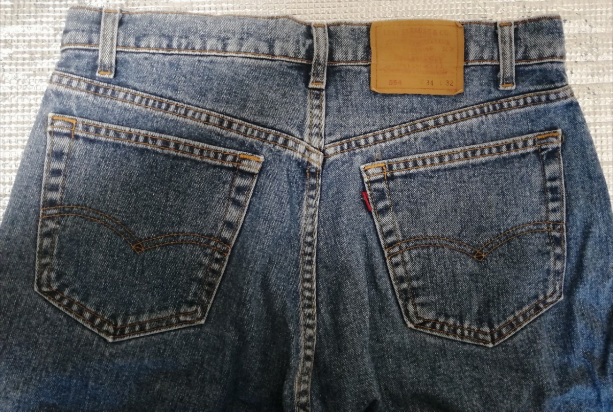 送料込 40 LEVIS 554 xx 赤タグ 紙パッチ デニム ジーンズ W34 L32 650 levi STRAUSS&CO. リーバイス _画像8