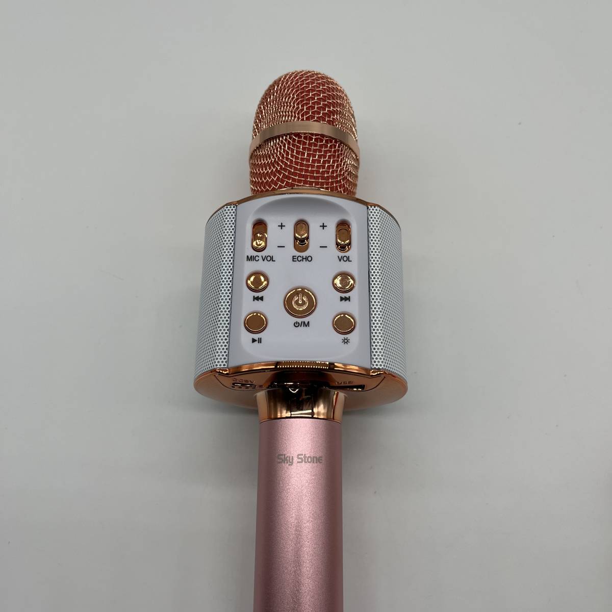 Sky Stone Bluetooth AKI1413 カラオケマイク マイク karaoke LEDライト付き 音楽再生 録音可能 カラオケ機器 家庭用 3200mAh （ピンク）_画像2