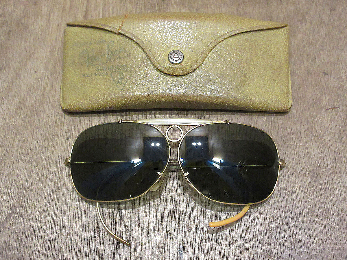 ビンテージ60's●ケース付きB&L Ray-Ban 1/10 12KGFデコットシューター●230904i7-eyglsボシュロムレイバンサングラス金張り