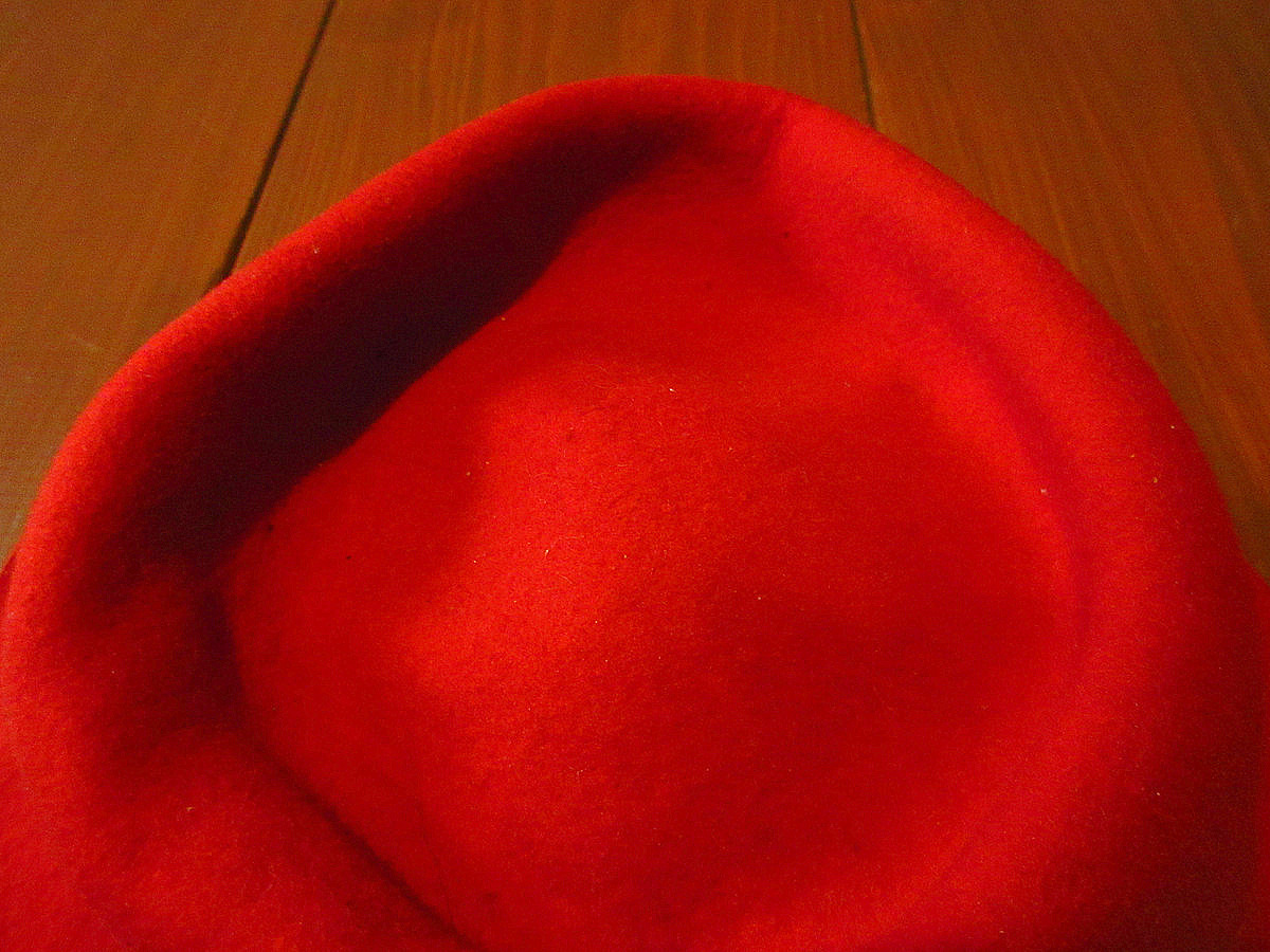 ビンテージ70’s●レディースフェルトハット赤size L●230923k1-w-ht-flt 1970sウール帽子レトロファッション小物_画像8