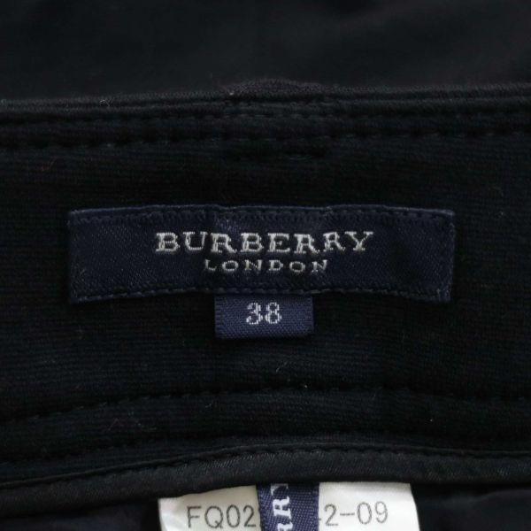 BURBERRY LONDON バーバリー ロンドン 秋冬 ウール ジャージー♪ フレア スラックス パンツ Sz.38　レディース 黒 日本製　K3B00128_9#Q_画像8