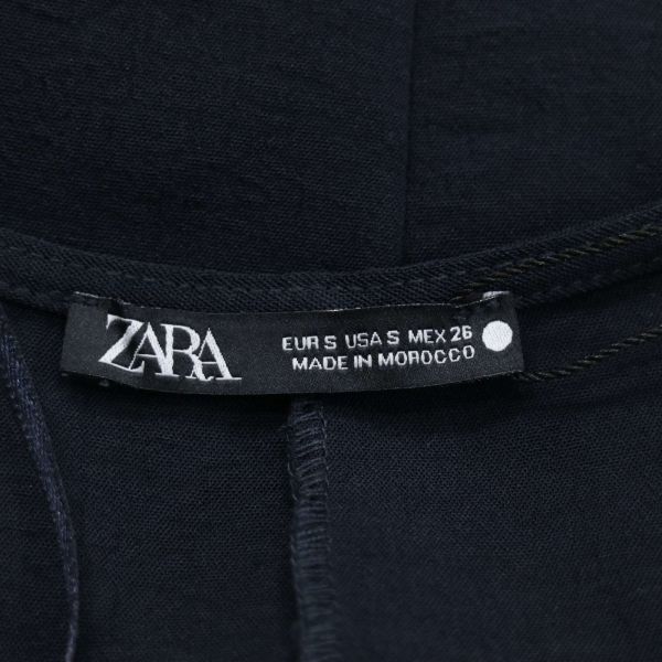 【新品 未使用】 ZARA ザラ 現行タグ★ 通年 フロントリボン♪ 7分袖 スリット ロング ワンピース Sz.S　レディース　K3T00382_9#F_画像8