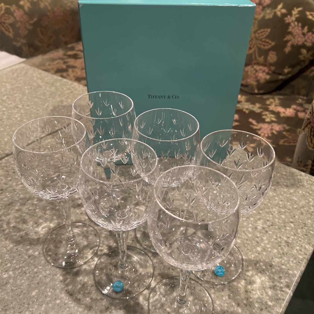 未使用品】TIFFANY &Co ティファニー ワイングラス フローレット