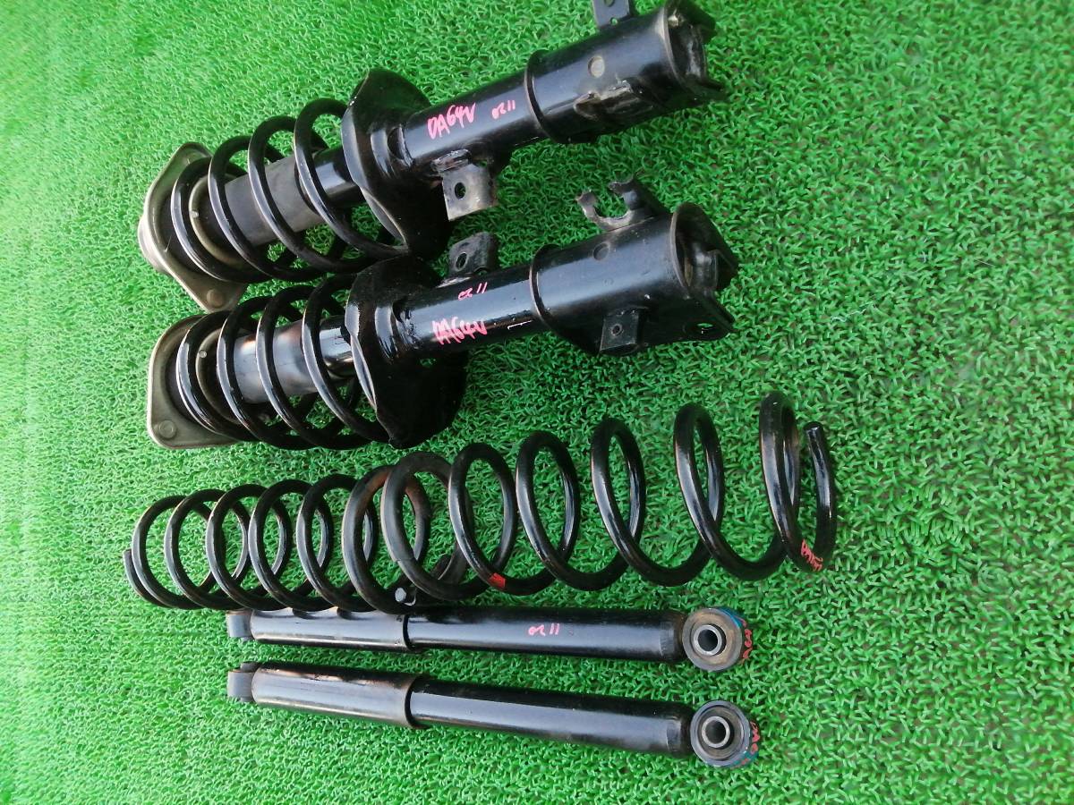 2-1 Suzuki Every Every DA64V original front suspension strut leak none rear shock absorber left right springs 