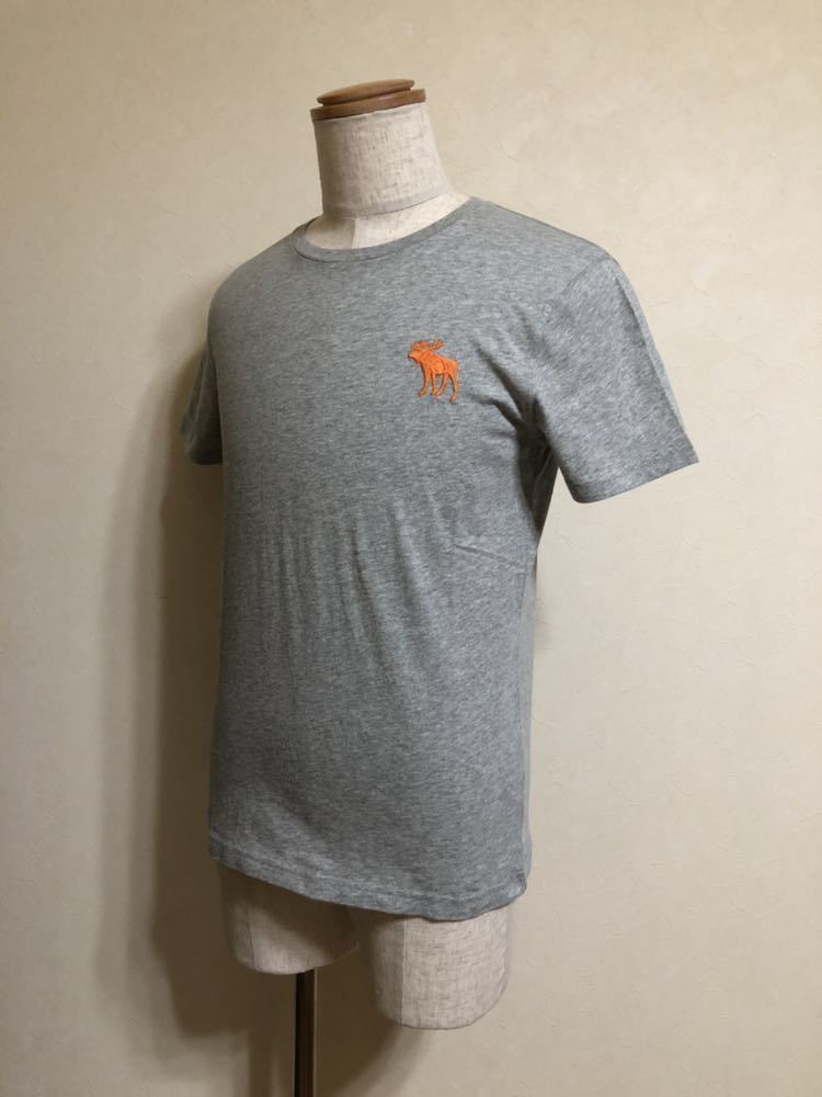 【新品】 Abercrombie & Fitch アバクロンビー&フィッチ ビッグアイコン クルーネック Tシャツ サイズXS 半袖 170/84A グレー 635745621_画像6