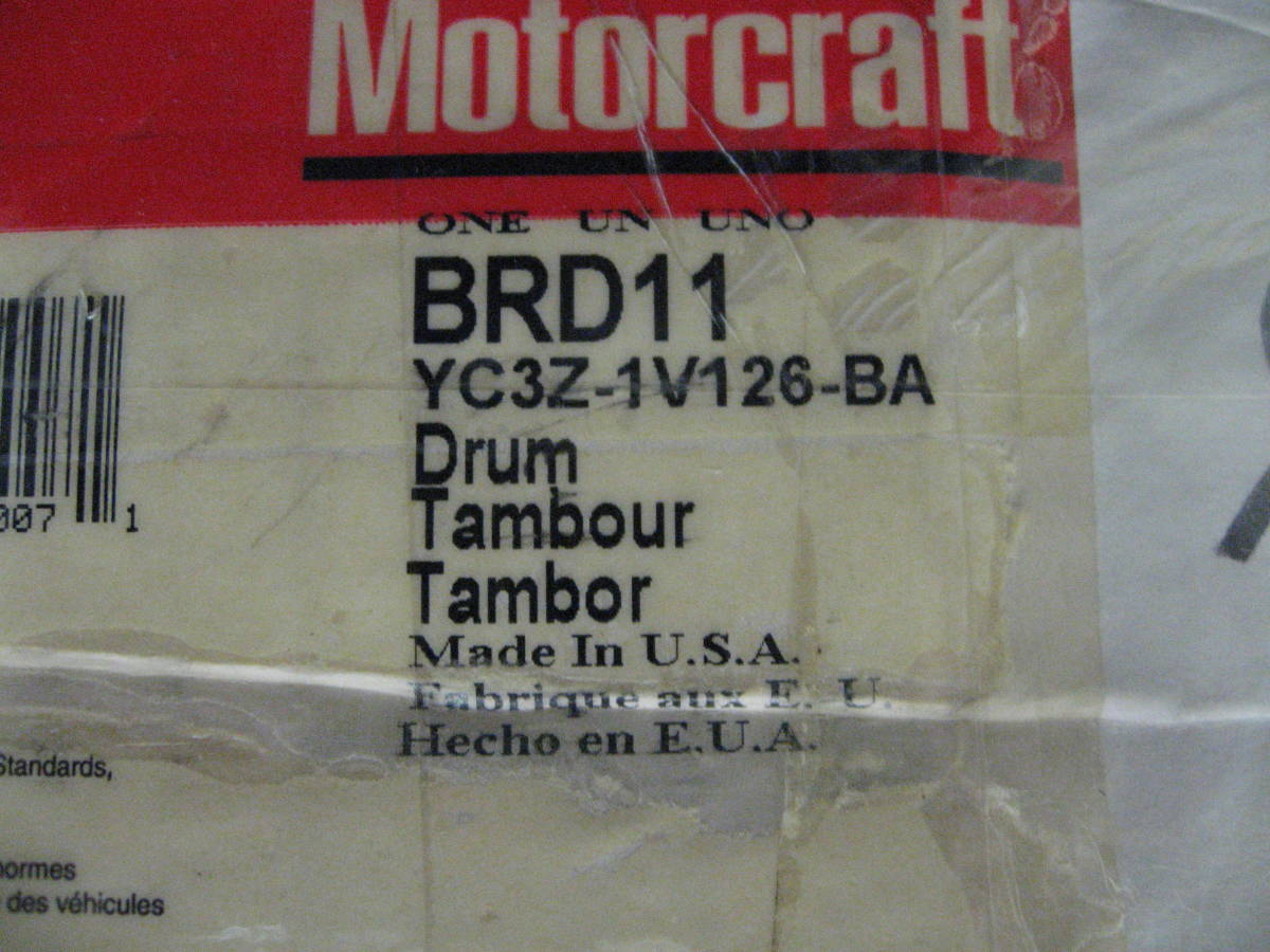 1975-1989y Ford F-250 F-350 E-250 E-350 Economical Line Ford original Motorcraft BRD11 rear brake drum left right [FS03629]