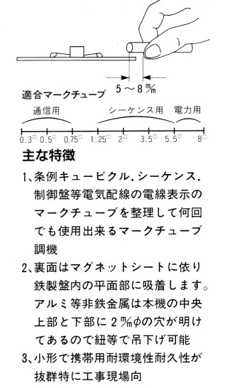 マークチューブ調機　送料￥250　サイズ　Ｈ１２ＸＷ７０ＸＤ２７０_画像5