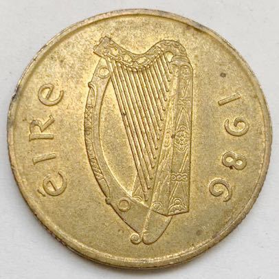海外コイン　アイルランド　20ペンス　1986年_画像2