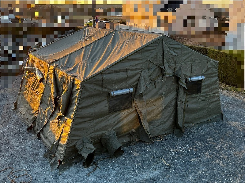 【米軍放出品】大型テント シェルター 野戦テント ガレージ 野外テント 感染対策テント テンパーテント イベント キャンプ ☆CI15AW-M