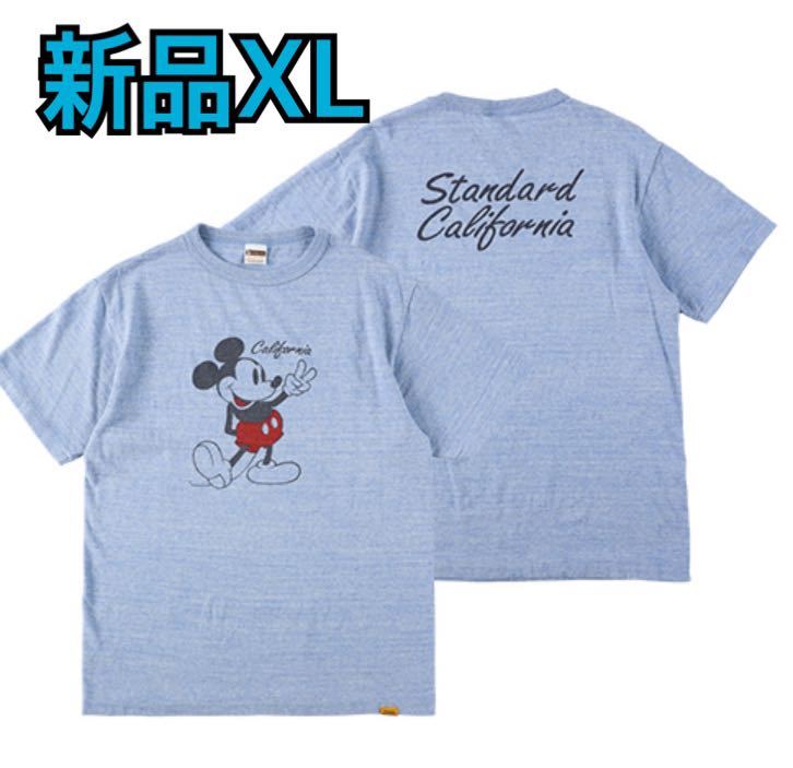 レアXLサイズ【新品】即完売　スタンダードカリフォルニア　ミッキーTシャツ　青