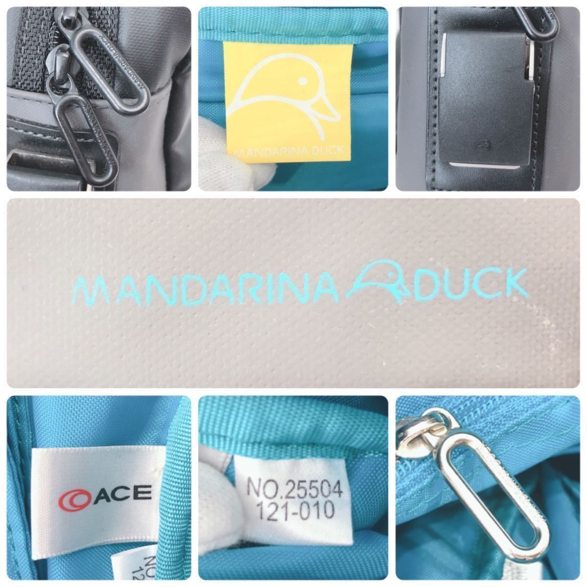 ☆美品☆ MANDARINA DUCK マンダリナダック ビジネスバッグ 2way ショルダーバッグ ブラック 黒 ナイロン メンズ 男性 紳士 仕事 送料無料_画像3