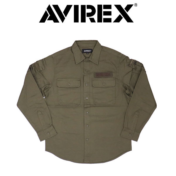 AVIREX (アヴィレックス) 783-3920001 BASIC FATIGUE L/S SHIRT ベーシック ファティーグ ロングスリーブシャツ 310OLIVE L