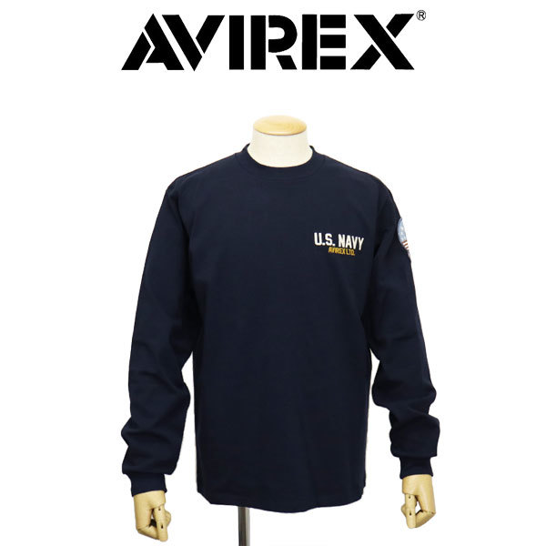 AVIREX (アヴィレックス) 783-3930017 LONG SLEEVE T-SHIRT TOPGUN トップガン ロングスリーブ Tシャツ 120NAVY L