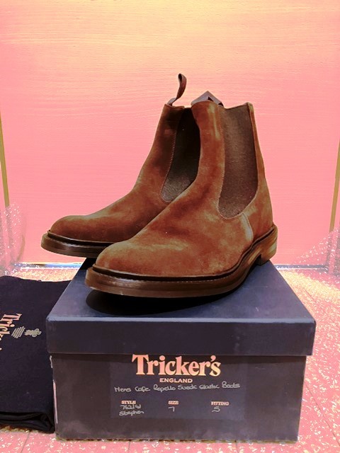 【最終値下げ/即決/新品未使用】22-23AW/Tricker's/Stephen/トリッカーズ/サイドゴアブーツ/SizeUK7/カフェ