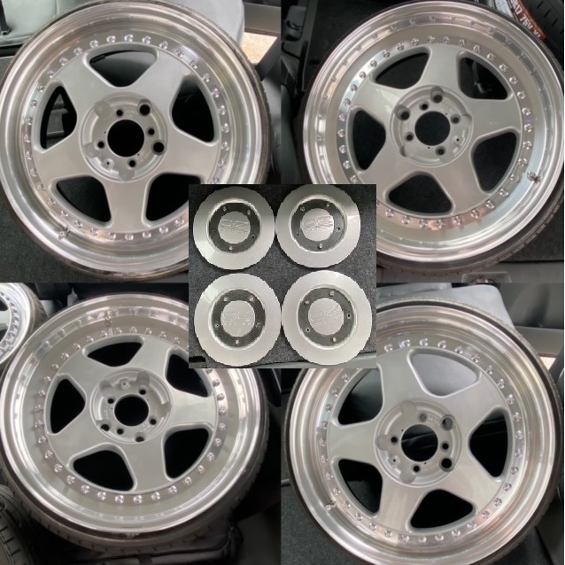 ☆希少☆　OZ　フッツーラ　リバレル品　17インチ　４穴　PCD100　6.5J　フロント+56　リア+26　165/35R17　ルッチー二新品タイヤ付_画像1