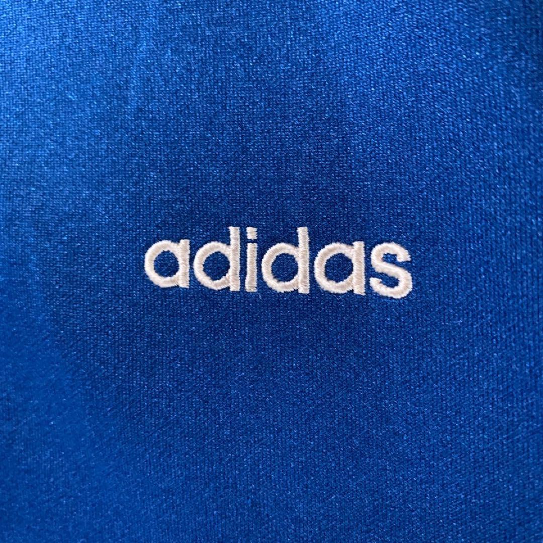 00s 古着 adidas トラックジャケット ジャージ 青 L 刺繍ロゴ_画像4