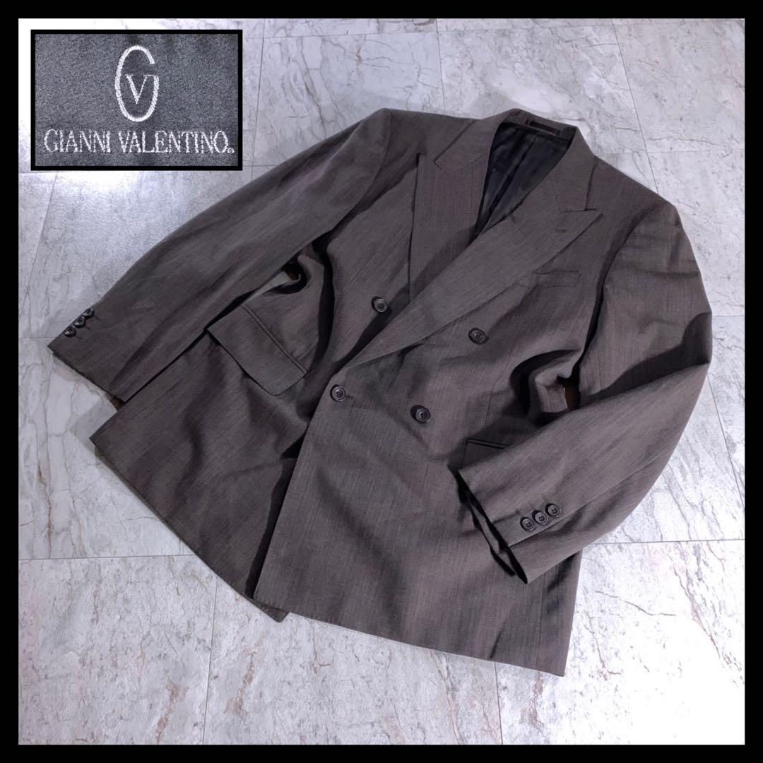 GIANNI VALENTINO ダブル テーラードジャケット ブラウン AB5