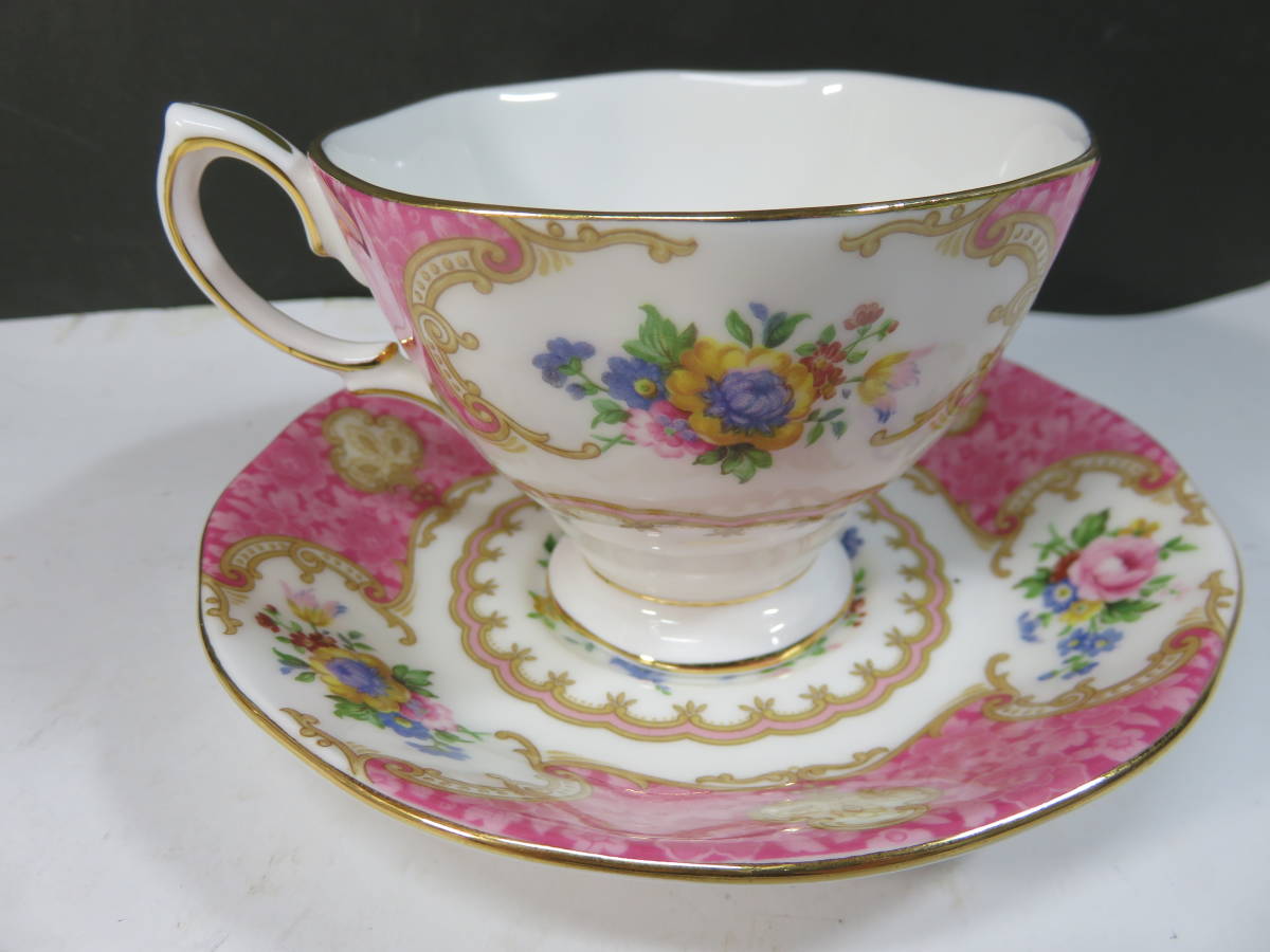 美品■ROYAL　ALBERT　「ロイヤル　アルバート」カップ＆ソーサー　「レディーカーライル」ピンク/ゴールド　箱無し_画像3