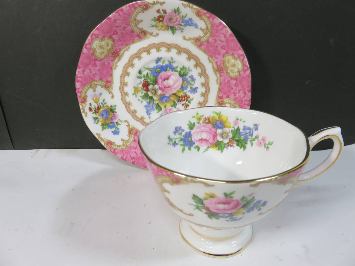 美品■ROYAL　ALBERT　「ロイヤル　アルバート」カップ＆ソーサー　「レディーカーライル」ピンク/ゴールド　箱無し_画像4