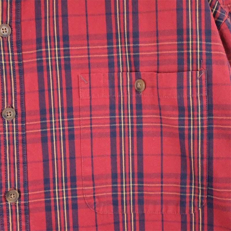 古着 大きいサイズ C.E.SCHMIDT WORKWEAR 長袖ボタンダウンシャツ メンズUS-3XLサイズ チェック柄 赤 レッド系 tn-1926_画像6