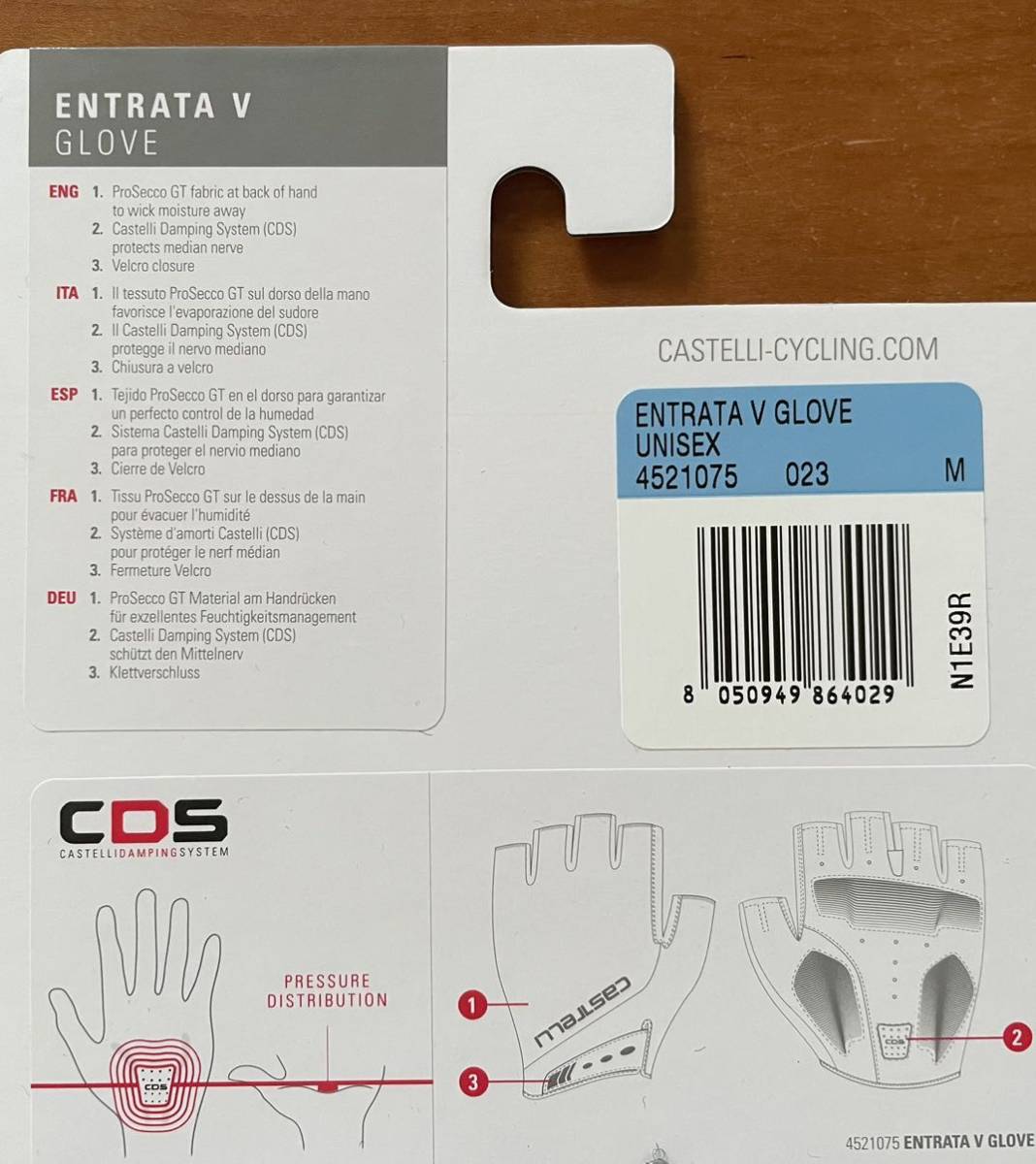 新品 Castelli カステリ ENTRATA V 指切りグローブ  Mサイズ 送料無料 残1セットの画像3