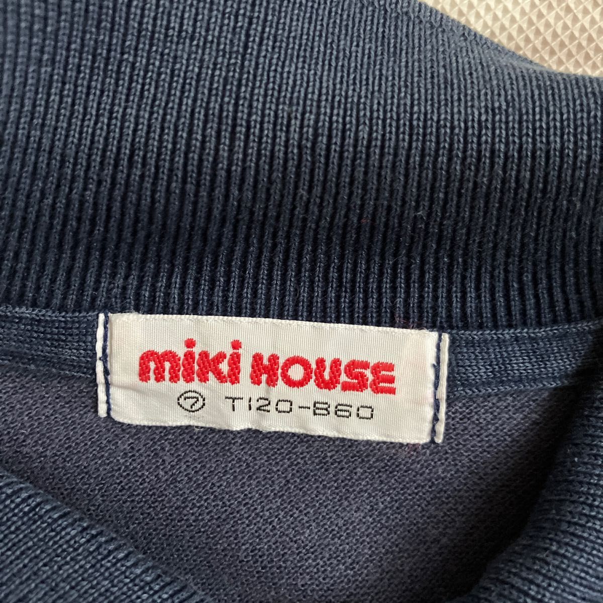 120 ミキハウス MIKIHOUSE ポロシャツ　ネイビー　紺色　半袖　トップス