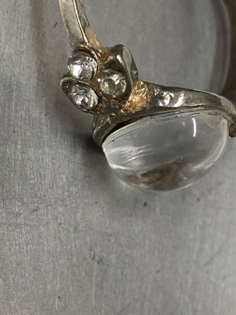 指輪まとめて silver レトロ アンティーク 宝石 ピンク ホワイト シルバー セット 銀 金属 骨董 コレクション 整理 _画像4
