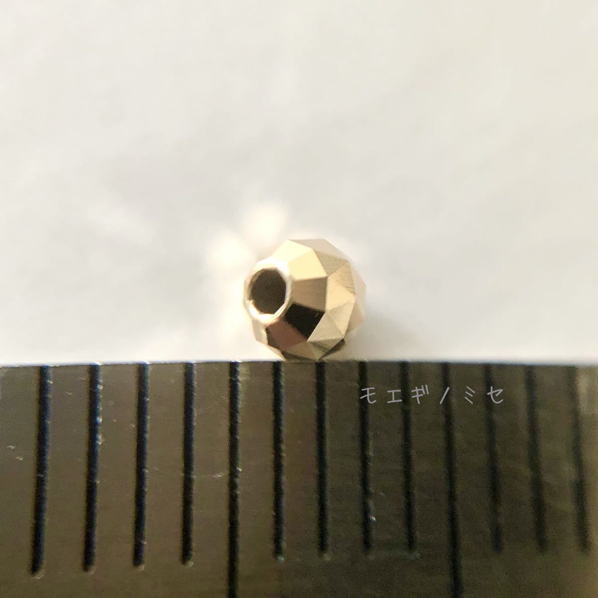 18金ビーズ3mm 4個セット k18日本製アクセサリーパーツ 18kミラー