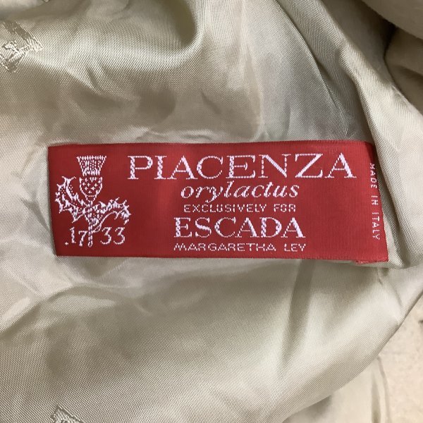 I157 ESCADA ジャケット 42 ベージュ ウール Piacenza ピアチェンツァ 生地使用 総裏 レディース アウター クラシカル エスカーダ_画像8