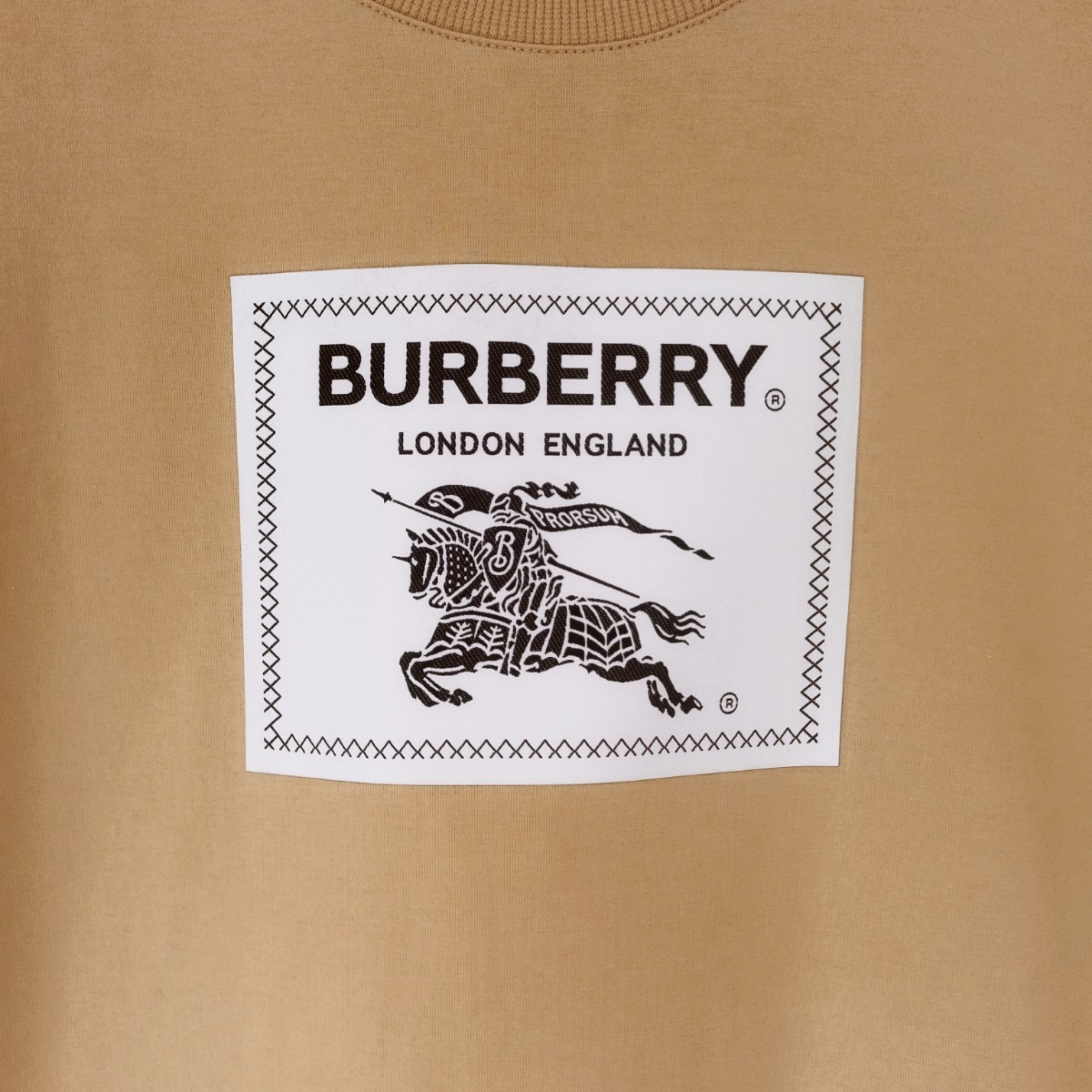 新品タグ付 BURBERRY バーバリーロンドン オーバーサイズTシャツ トップス プローサムラベル ビッグロゴ ベージュ メンズ XS ユニセックス_画像4