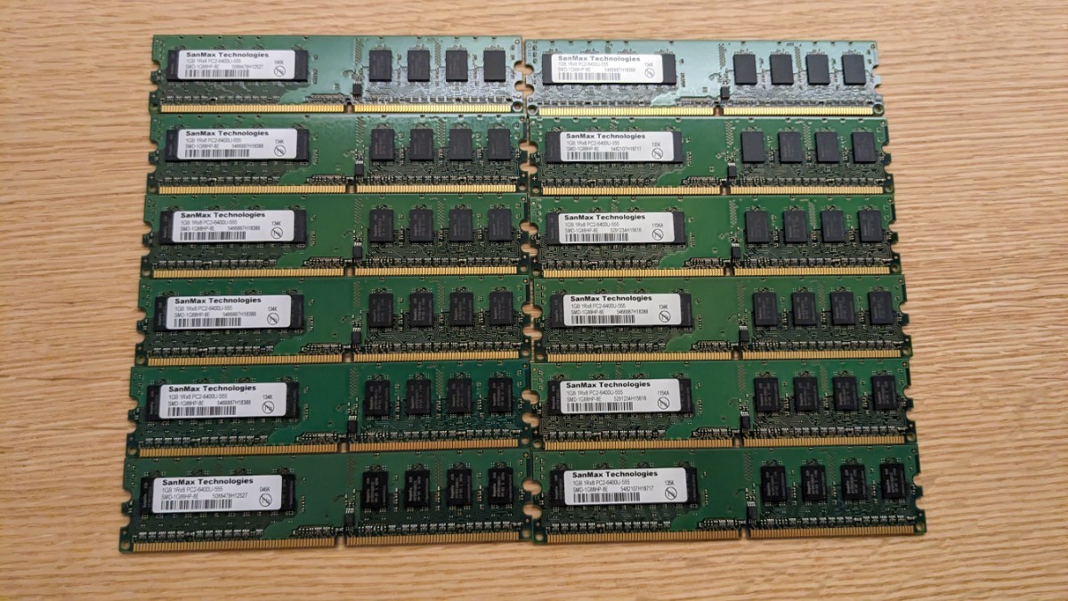 正規品販売! SanMax ディスクトップPC用 1G PC2-6400U メモリー