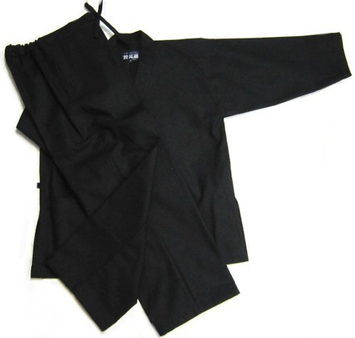 入園入学祝い 綿厚地作務衣（黒）　日本製 作務衣