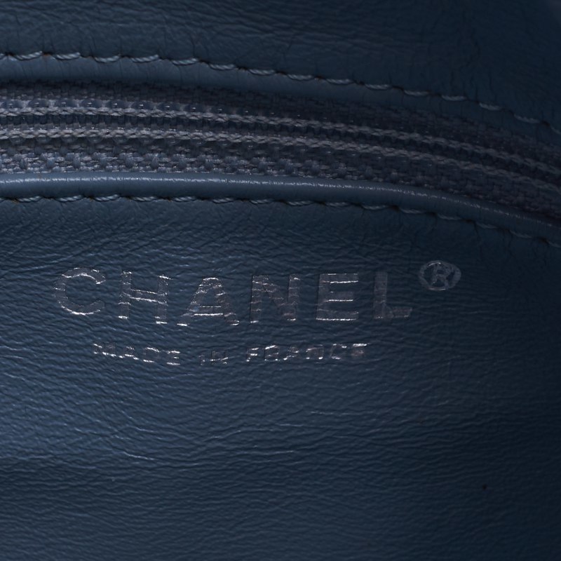 CHANEL シャネル ココマーク ダブルチェーンショルダー ラムスキン ブルーグレー（シルバー金具） ショルダーバッグ_画像8