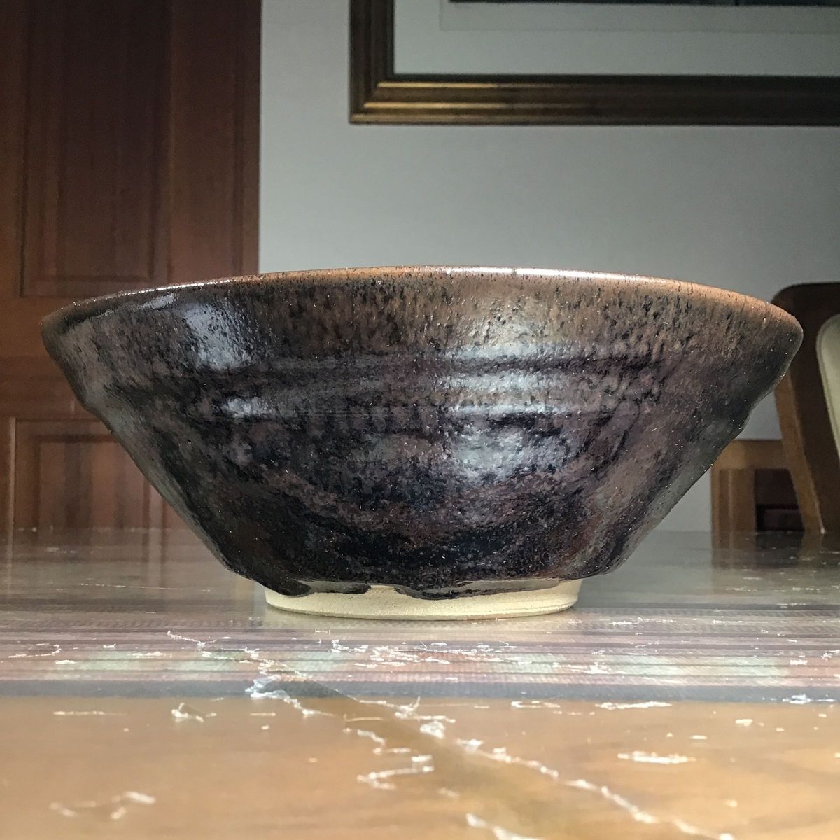 京焼　日本工芸会正会員　天坊公彦　(牧勇吉)　『鉄釉』　菓子鉢