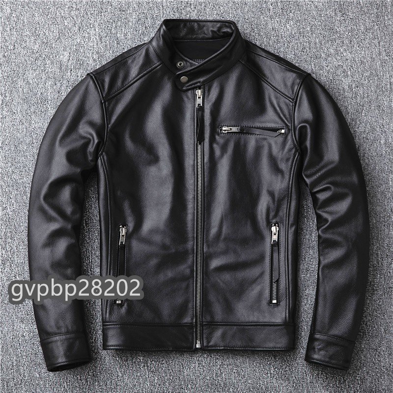 バイクレザージャケット 上品　　本革 牛革　高級　ライダースジャケット 　革ジャン Ｓ～6XL_画像1