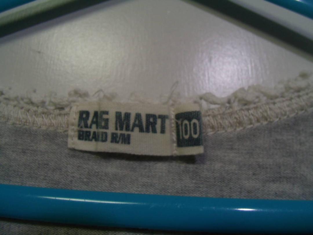 全国送料無料 ラグマート RAG MART キッズ ジョイ製 子供服 キッズ 女の子 レース付きヘンリーネック長袖グレーTシャツ 100_画像2