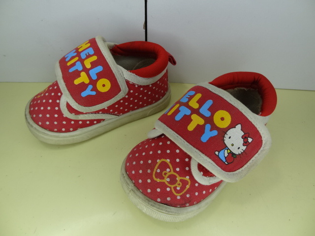  nationwide free shipping Hello Kitty HELLO KITTY child shoes Kids baby girl red color dot pattern sneakers shoes 13cm