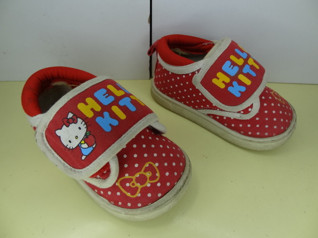  nationwide free shipping Hello Kitty HELLO KITTY child shoes Kids baby girl red color dot pattern sneakers shoes 13cm